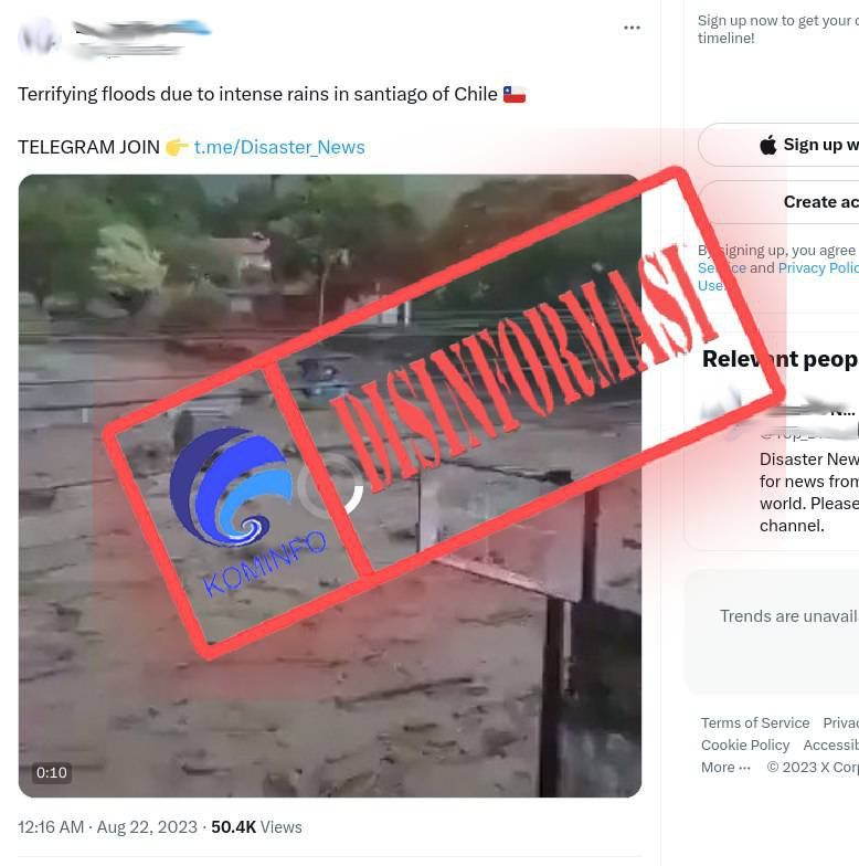 hoaks banjir chile