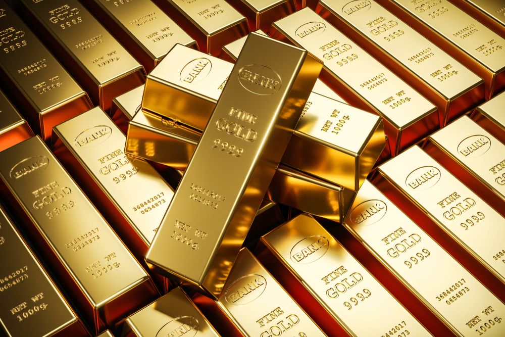 Gold,Bars,In,Bank,Vault.,Storage.,3d,Render