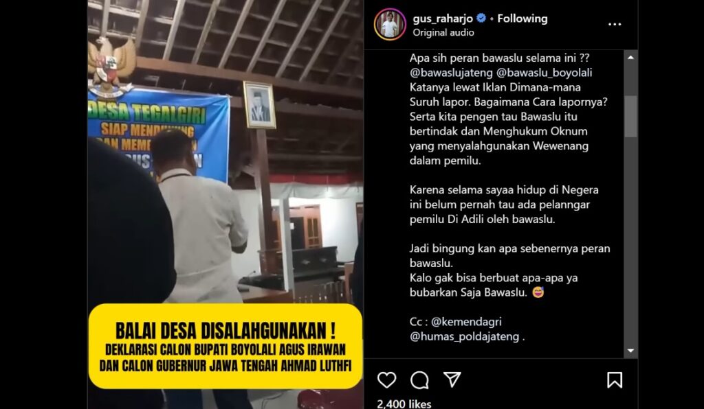 gus raharjo kades